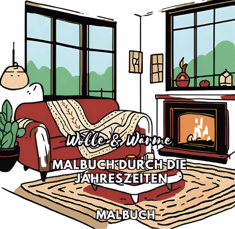 Gedankenknoten lösen mit Wolle 21 Malbuch für Erwachsene zum Thema stricken und Gemütlichkeit