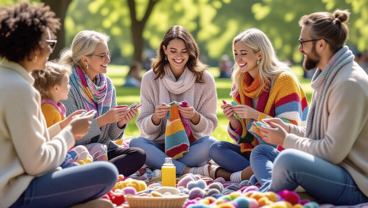WWKIP Day trifft Tag der Handarbeit 32 world wide knit in public day oder Welt Handarbeitstag